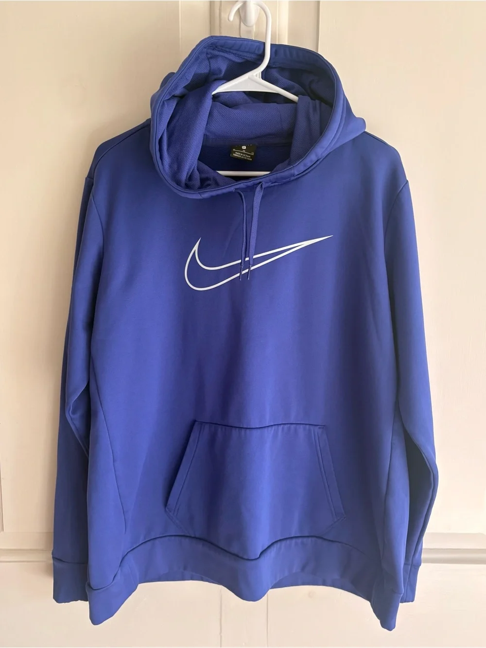 Nike Air Royal Blue Crewneck Hoodie with White Swoosh Xl